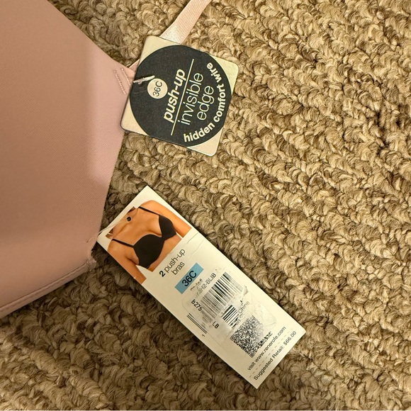 NEW WITH TAGS Nude 36C Sophie B Push-Up Bra Invisible Edge - Picture 3 of 8